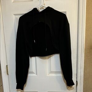 Black Cropped Hoodie